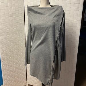 Womens Poncho Cloak Sweater Grey Size Small